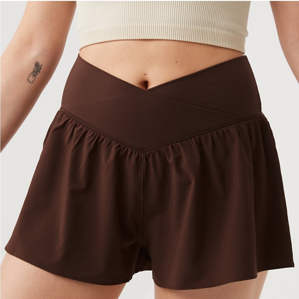 aerie Chocolate Brown Flowy Short